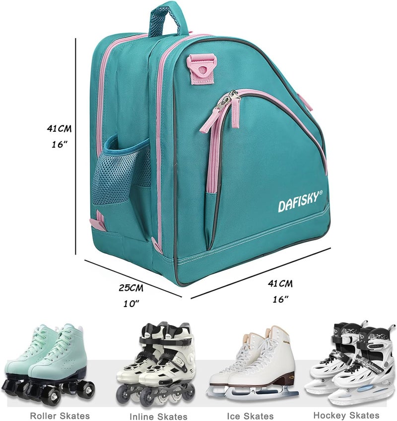 DAFISKY Roller Skate Bag - Ice Skate Bag Fits Inline Skates Quad Skates Rollerblades Figure Skates for Women Men Youth - Image 2